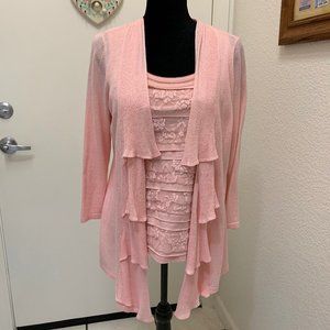 Chico’s 2 pc. Pink feminine sweater set, size 0